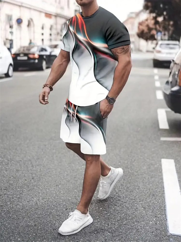 Summer Gym Clothing - تي شيرت للرجال والنساء بتصميم متدرج