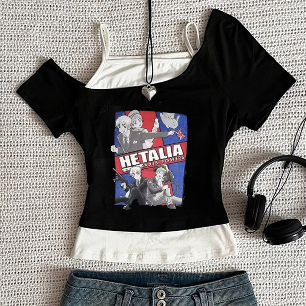 Summer Grunge Clothing - تي شيرت نسائي قصير من Hetalia،