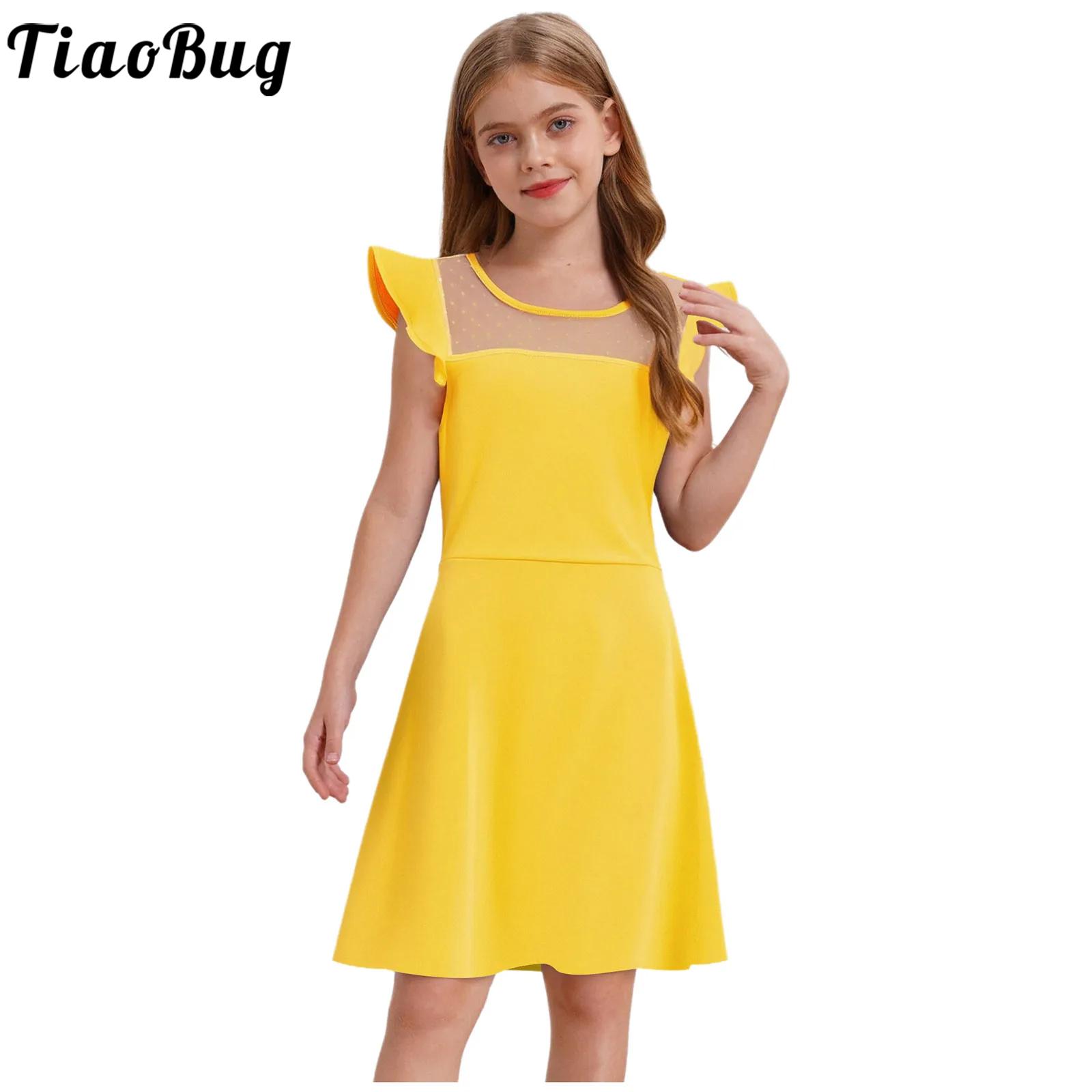 Summer Dresses Yours Clothing - فستان صيفي للفتيات المراهقات بأكمام مكشكشة