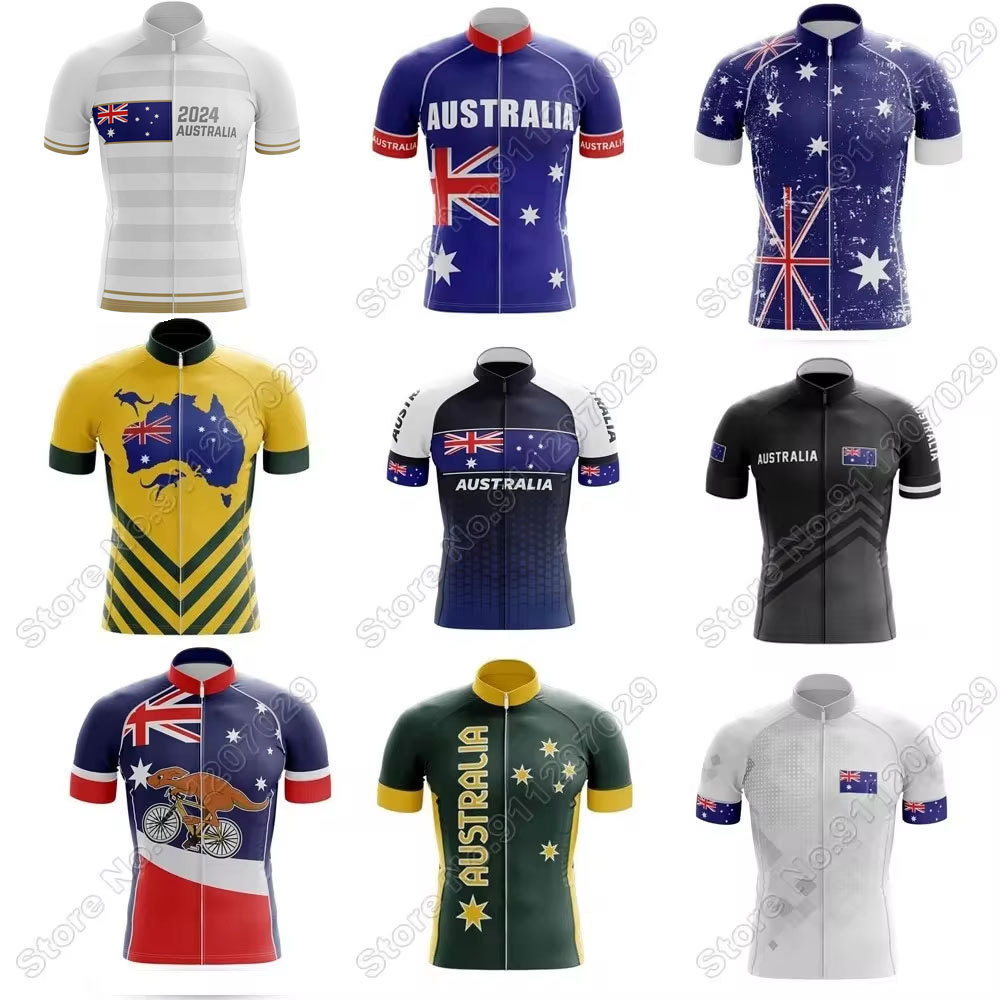 Summer Clothing Australia - قميص ركوب الدراجات الأسترالي الوطني للرجال