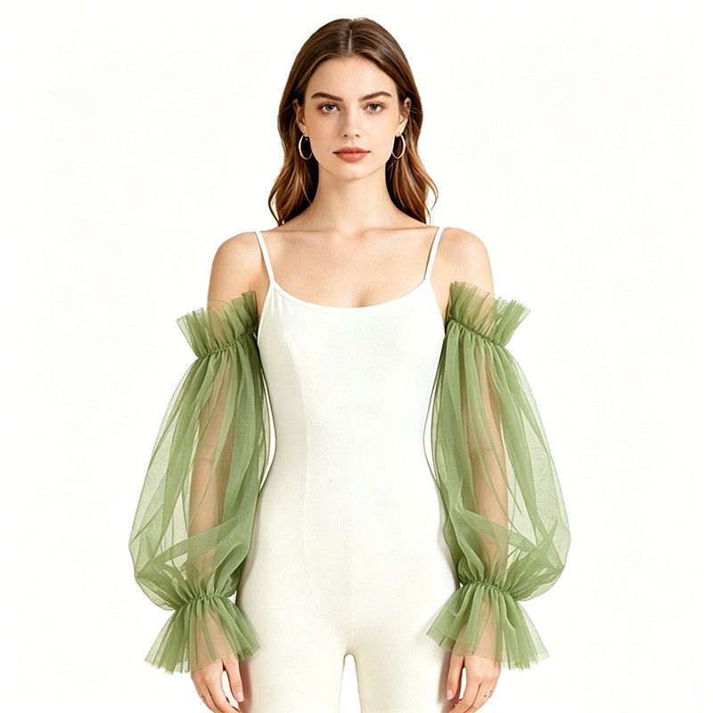 Summer Clothing Colors - قفازات زفاف عصرية بأساور مطاطية، أكمام
