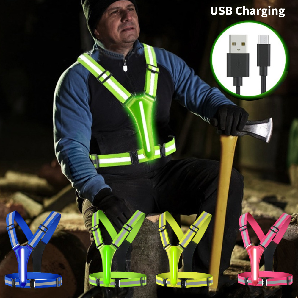 Summer Nights Clothing - سترة جري LED قابلة لإعادة الشحن