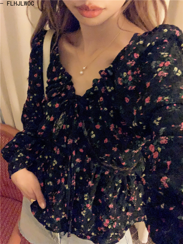 Summer Japanese Clothing - ربطة القوس Tops بلايز المرأة الكورية