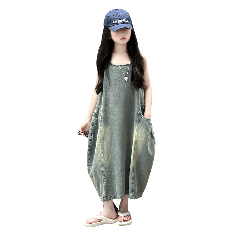 Summer Dresses Yours Clothing - فستان كلاسيكي أزرق للأطفال البنات عالي