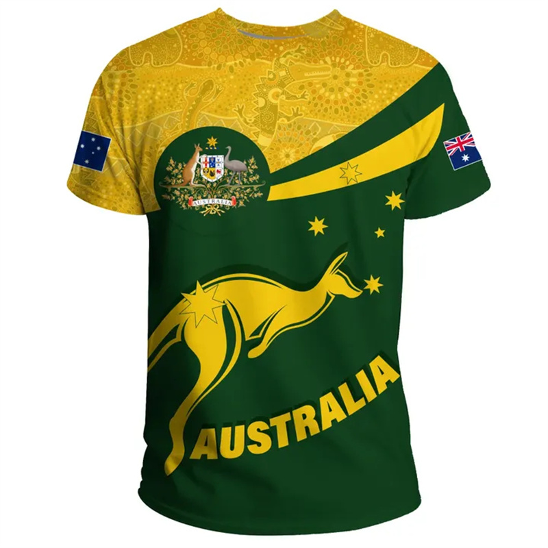 Summer Clothing Australia - قمصان رجالية مطبوعة ثلاثية الأبعاد بعلم