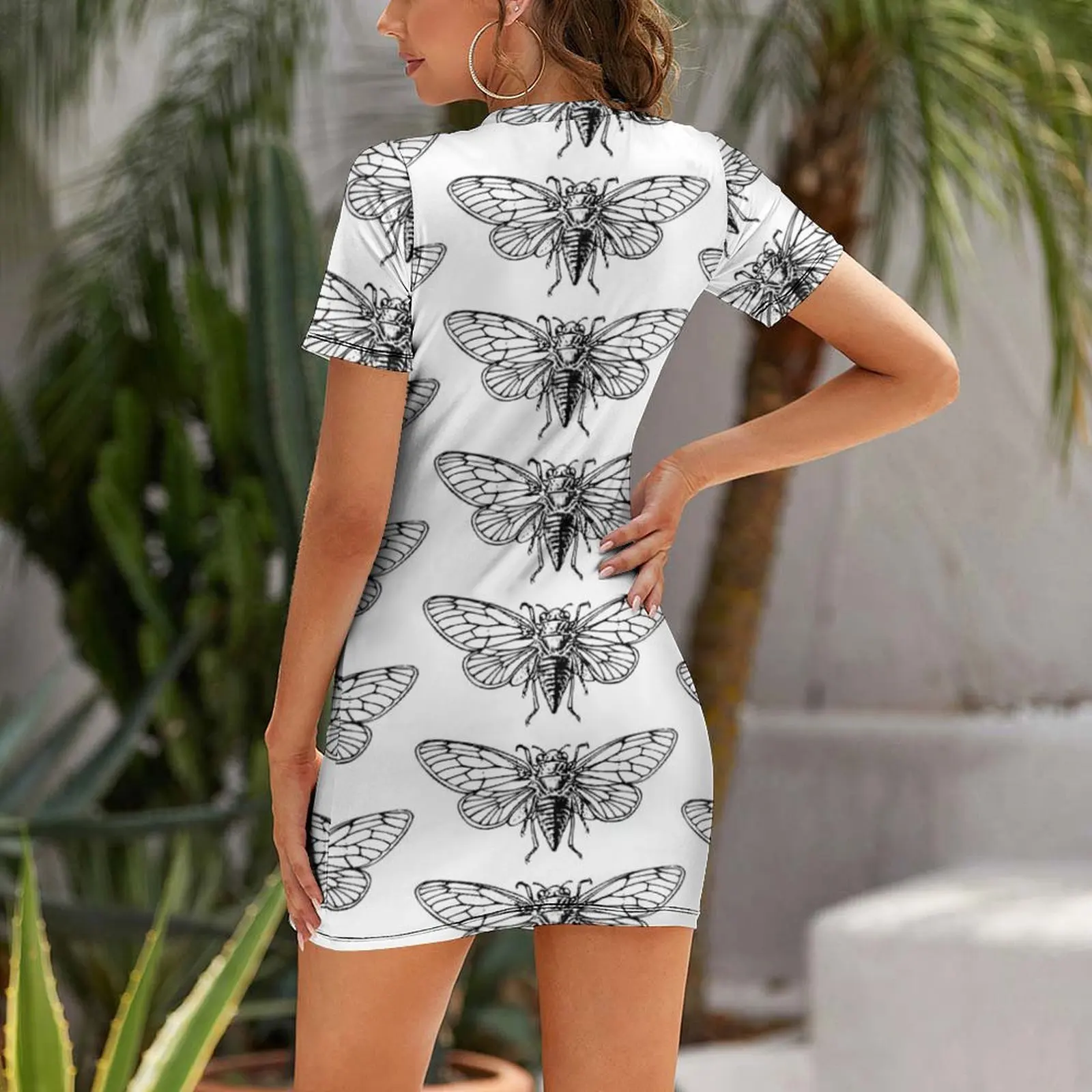 فستان قصير الأكمام بتصميم يشبه - مراجعة Summer Clothing Drawing وسعره