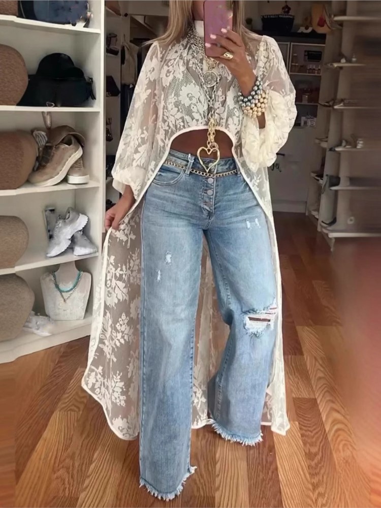 سيدة أزياء من الدانتل قميص أعل - مراجعة Summer Clothing Holiday وسعره