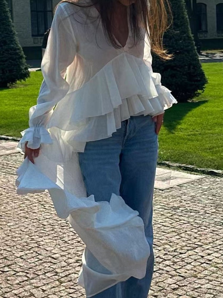 أزياء الكشكشة قميص طويل قمم لل - مراجعة Summer Clothing Holiday وسعره