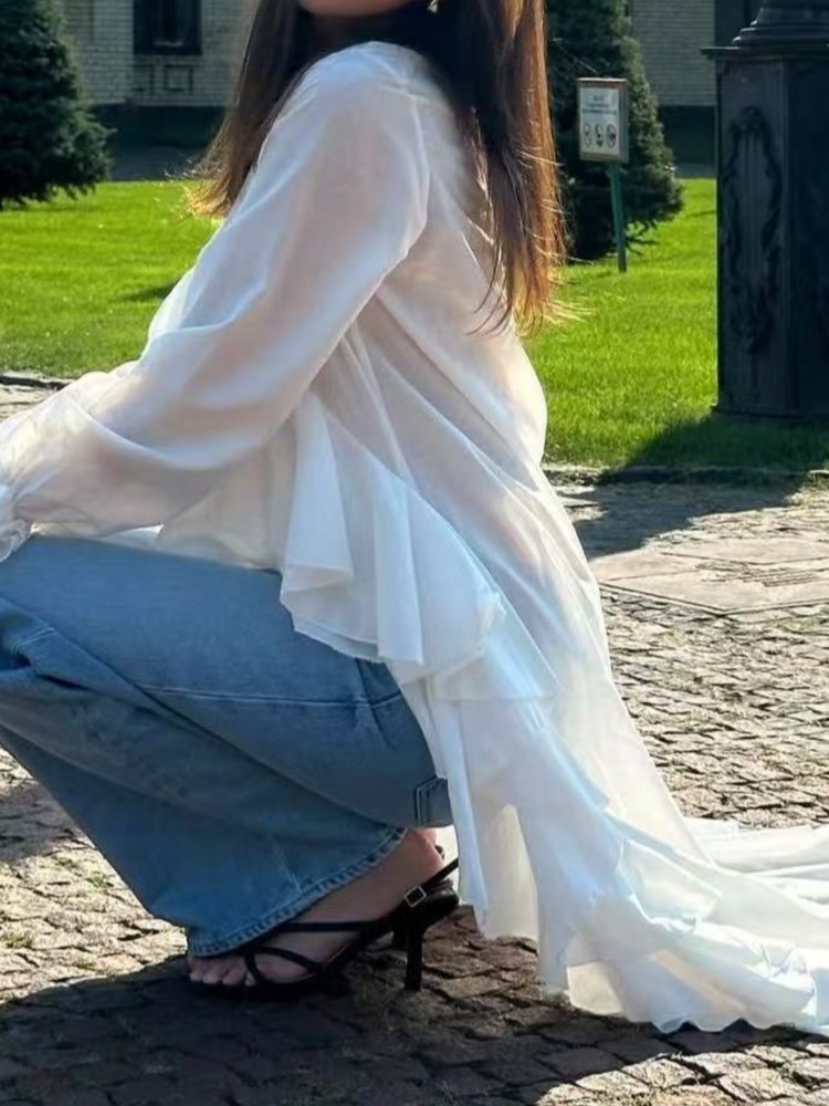 أزياء الكشكشة قميص طويل قمم لل - مراجعة Summer Clothing Holiday وسعره