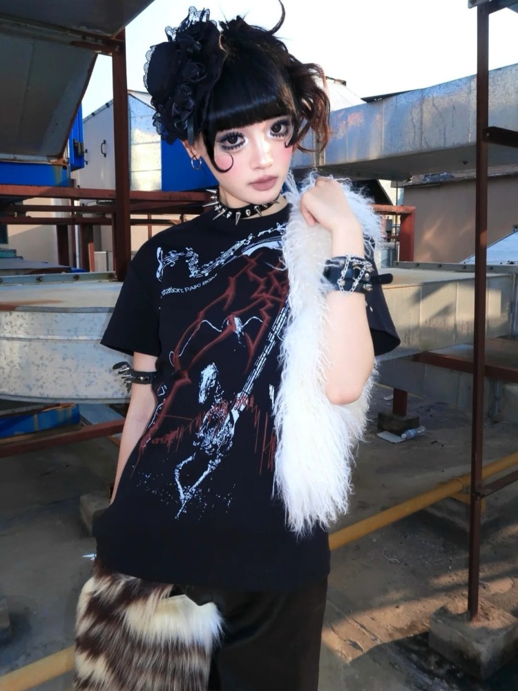 تي شيرتات نسائية صيفية بطباعة  - مراجعة Summer Grunge Clothing وسعره