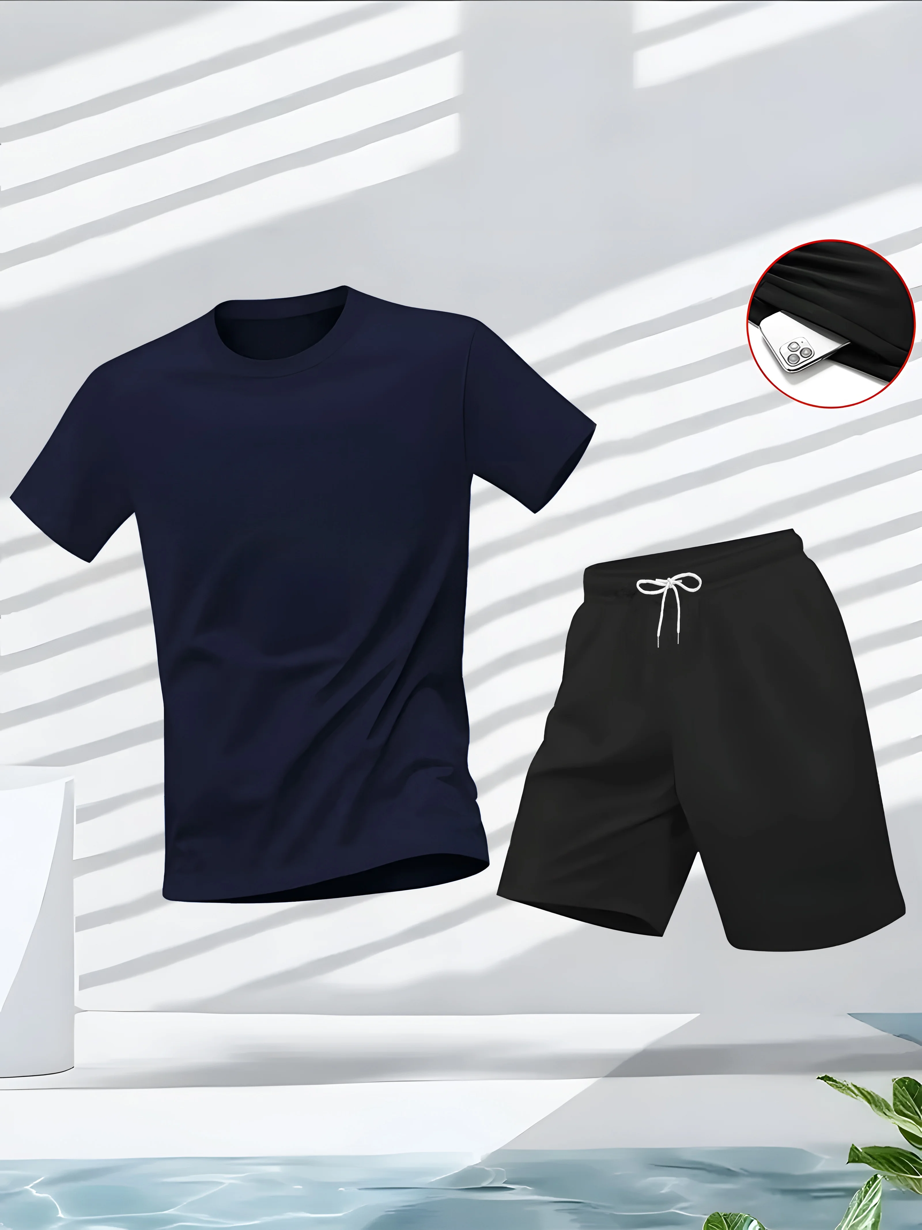 طقم بدلة رجالي من قطعتين، تصمي - مراجعة Summer Gym Clothing وسعره