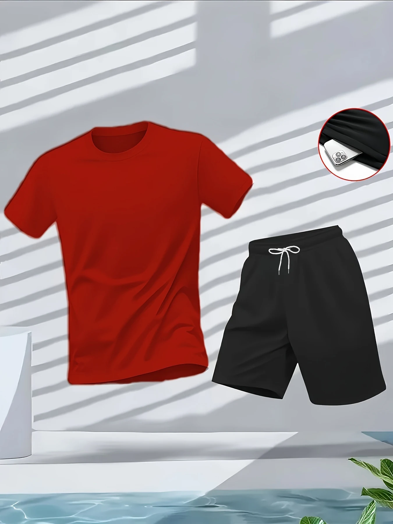 طقم بدلة رجالي من قطعتين، تصمي - مراجعة Summer Gym Clothing وسعره