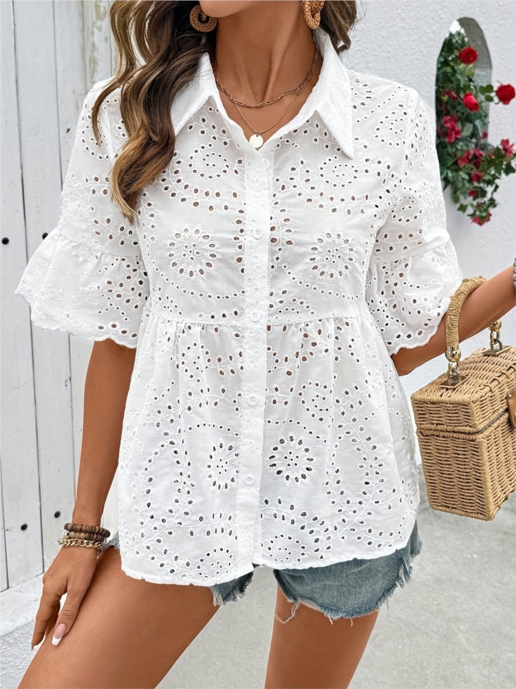الدانتيل الأبيض هوك زهرة جوفاء - مراجعة Summer Clothing Holiday وسعره