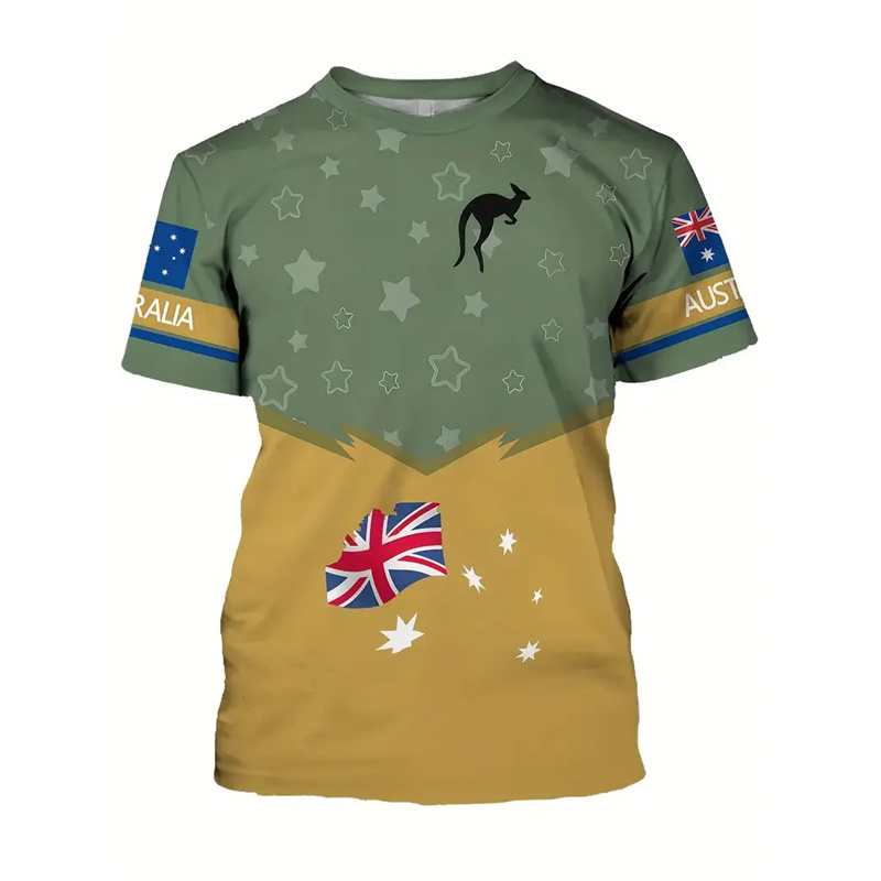 Australia National Flag T-shir - مراجعة Summer Clothing Australia وسعره