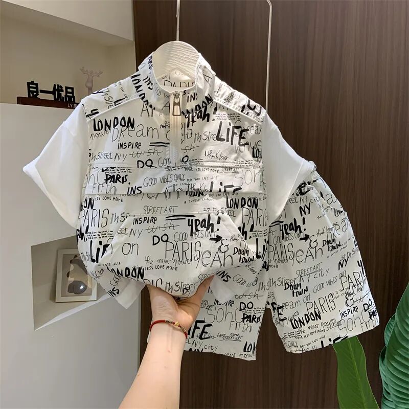 طقم تي شيرت وشورت قصير للأطفال - مراجعة Summer Clothing Drawing وسعره