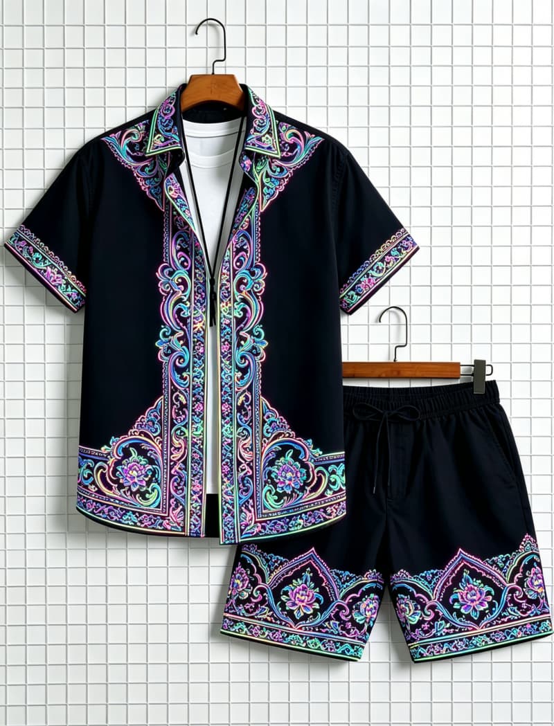 طقم قميص رجالي بأكمام قصيرة وش - مراجعة Summer Outdoor Clothing وسعره