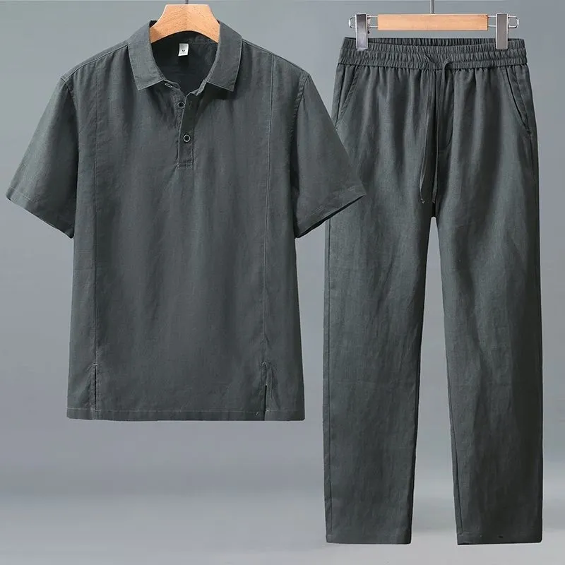 طقم صيفي من قطعتين للرجال مقاس - مراجعة Linen Shorts Men وسعره