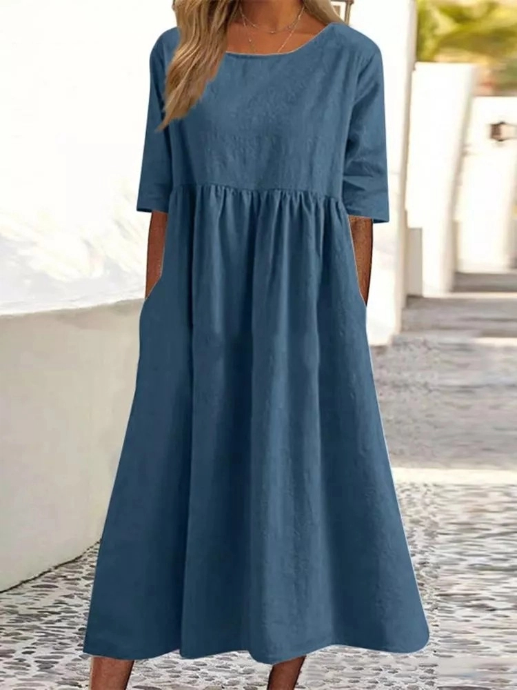 فستان نسائي عصري جديد برقبة دا - مراجعة Summer Clothing Colors وسعره
