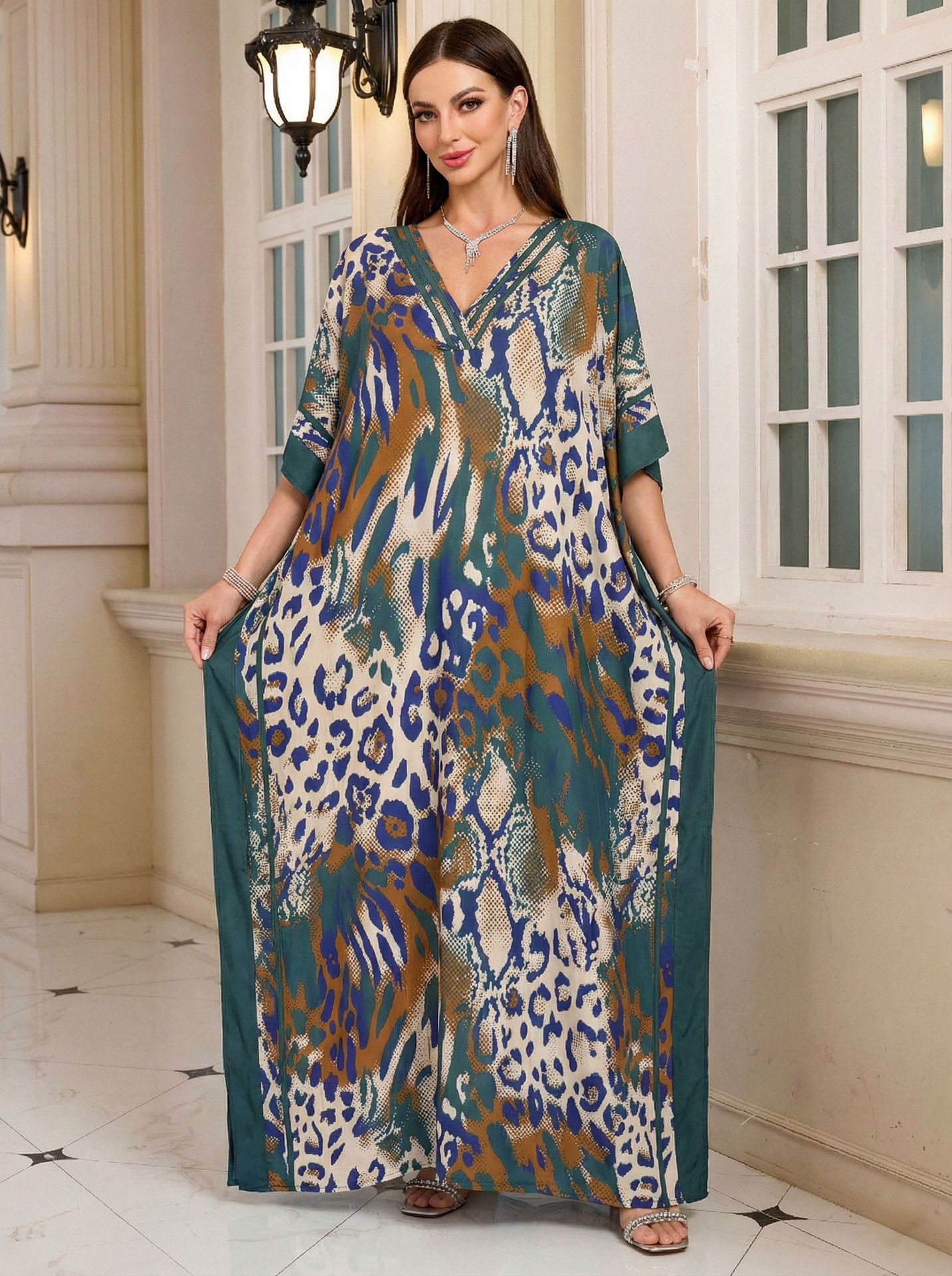 قفطان شاطئي نسائي بطبعة جلد ال - مراجعة Summer Clothing Colors وسعره