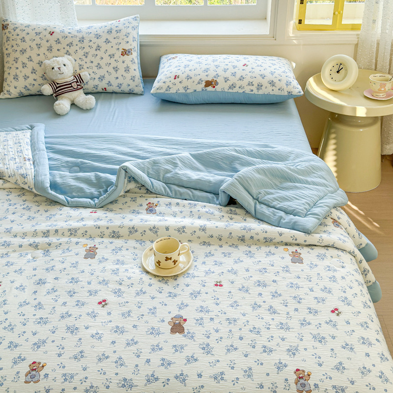 لحاف صيفي كوري لطيف مطبوع من ا - مراجعة Summer Quilt وسعره