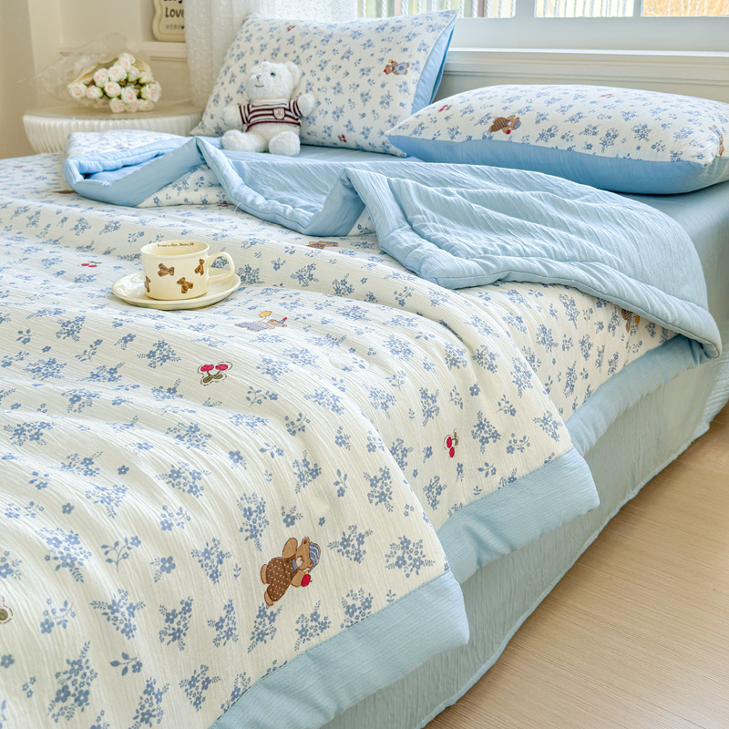 لحاف صيفي كوري لطيف مطبوع من ا - مراجعة Summer Quilt وسعره