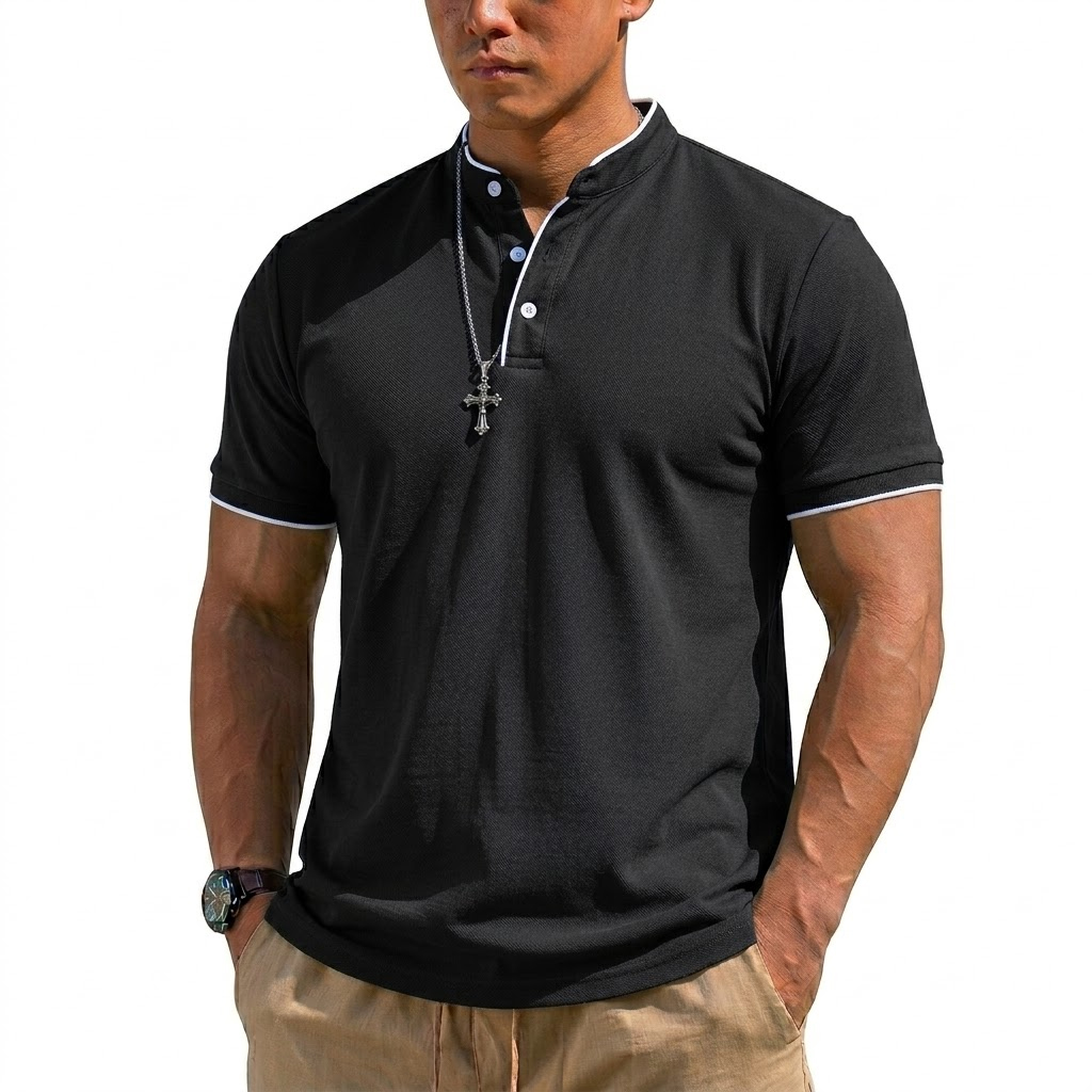 قميص هينلي صيفي بأكمام قصيرة ل - مراجعة Summer Gym Clothing وسعره