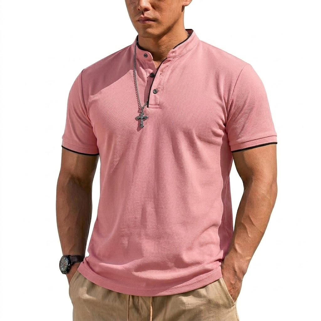 قميص هينلي صيفي بأكمام قصيرة ل - مراجعة Summer Gym Clothing وسعره