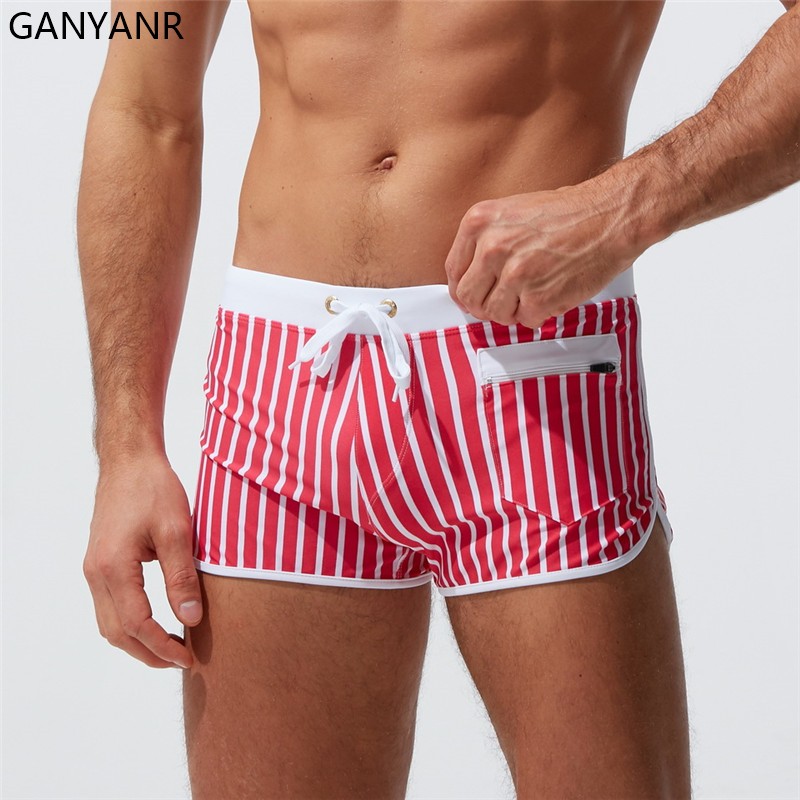 GANYANR جذع السباحة ملابس السب - مراجعة Board Short Surf وسعره