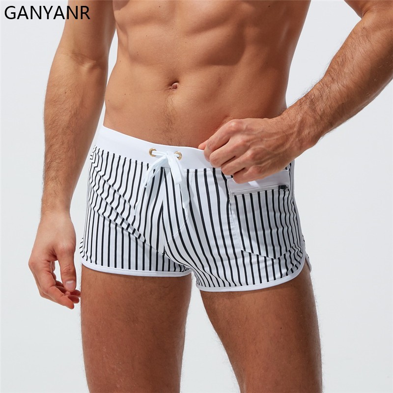 GANYANR جذع السباحة ملابس السب - مراجعة Board Short Surf وسعره