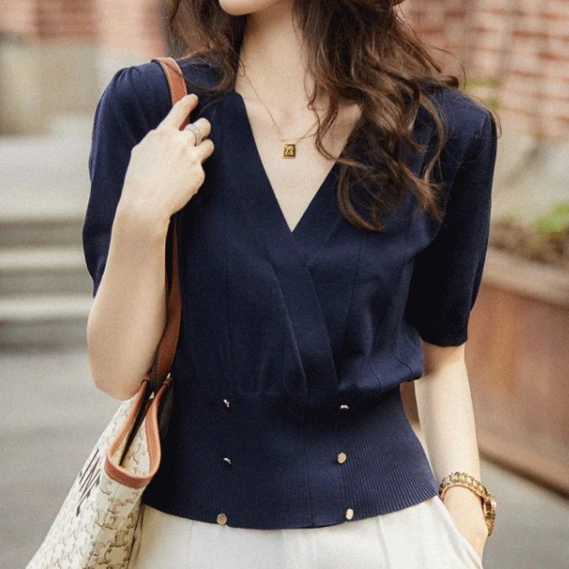 البلوزات المرأة الصيف الصلبة ب - مراجعة Summer Clothing Colors وسعره